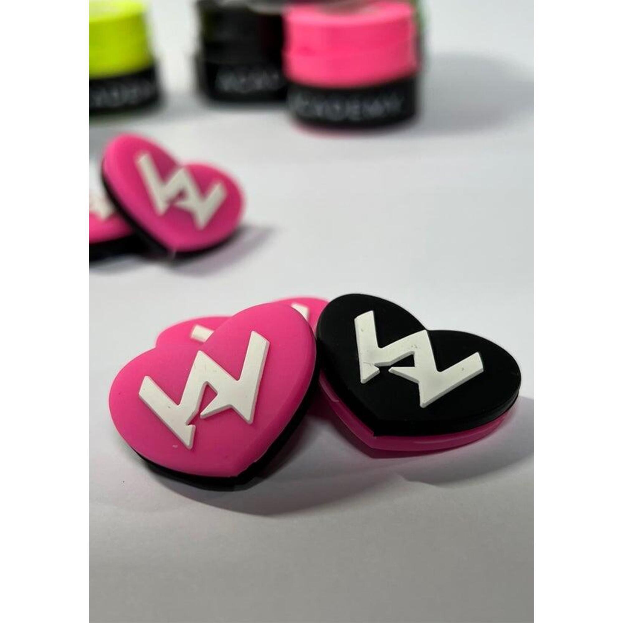 TENNIS ACADEMY HERZ VIBRATIONSDÄMPFER DÄMPFER 3ER SET - ACADEMY LABEL - Heart Pink/Black