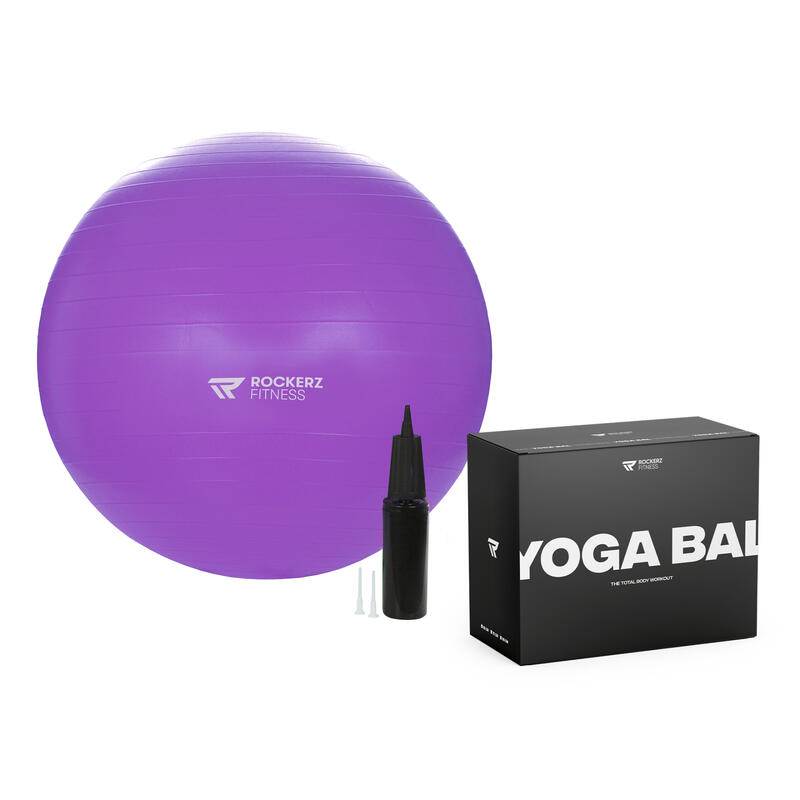 Fitness bal - Yoga bal - Gymbal - Zitbal - 75 cm - Kleur: Paars