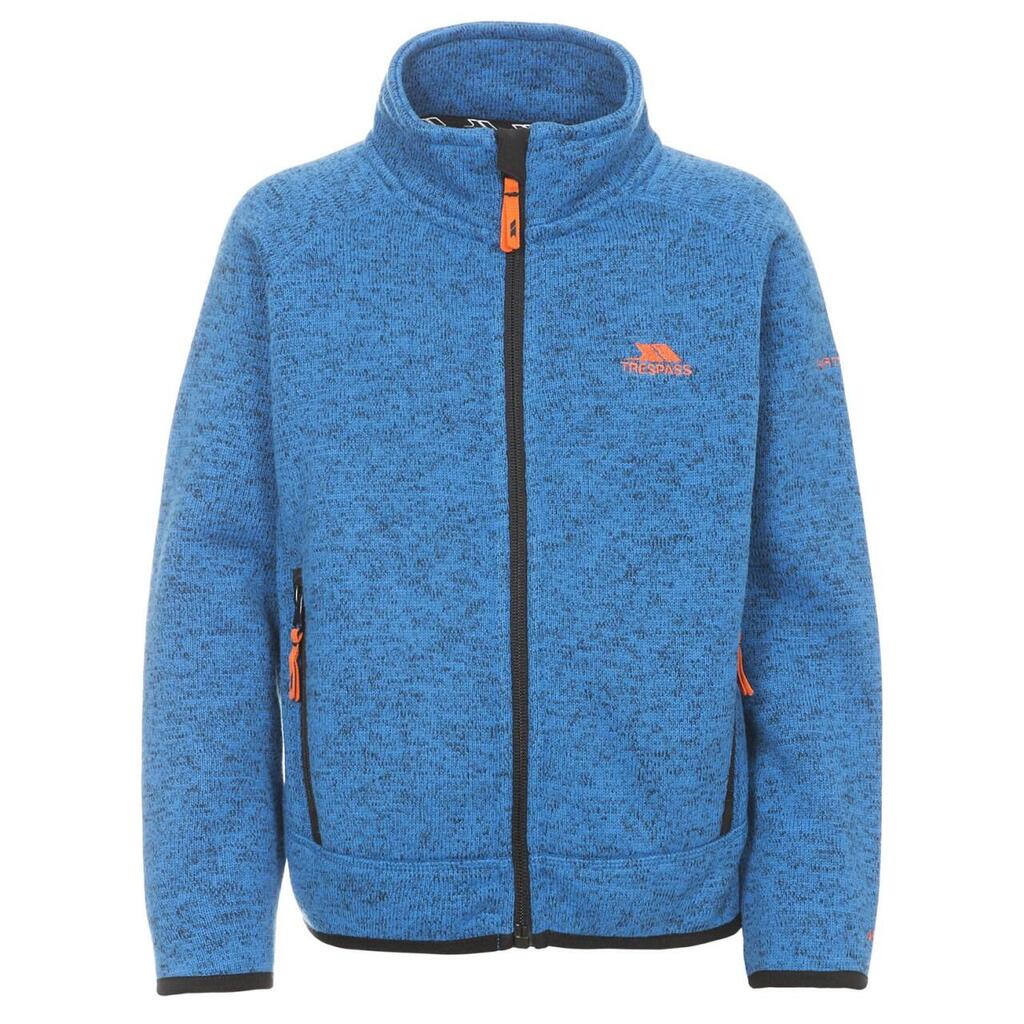 Childrens Boys Mario Full Zip Fleece Jacket (Blue Marl)