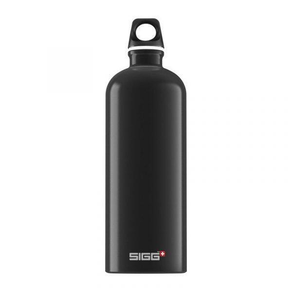 Botella De Aluminio Sigg 1L Negra Sin Bpa