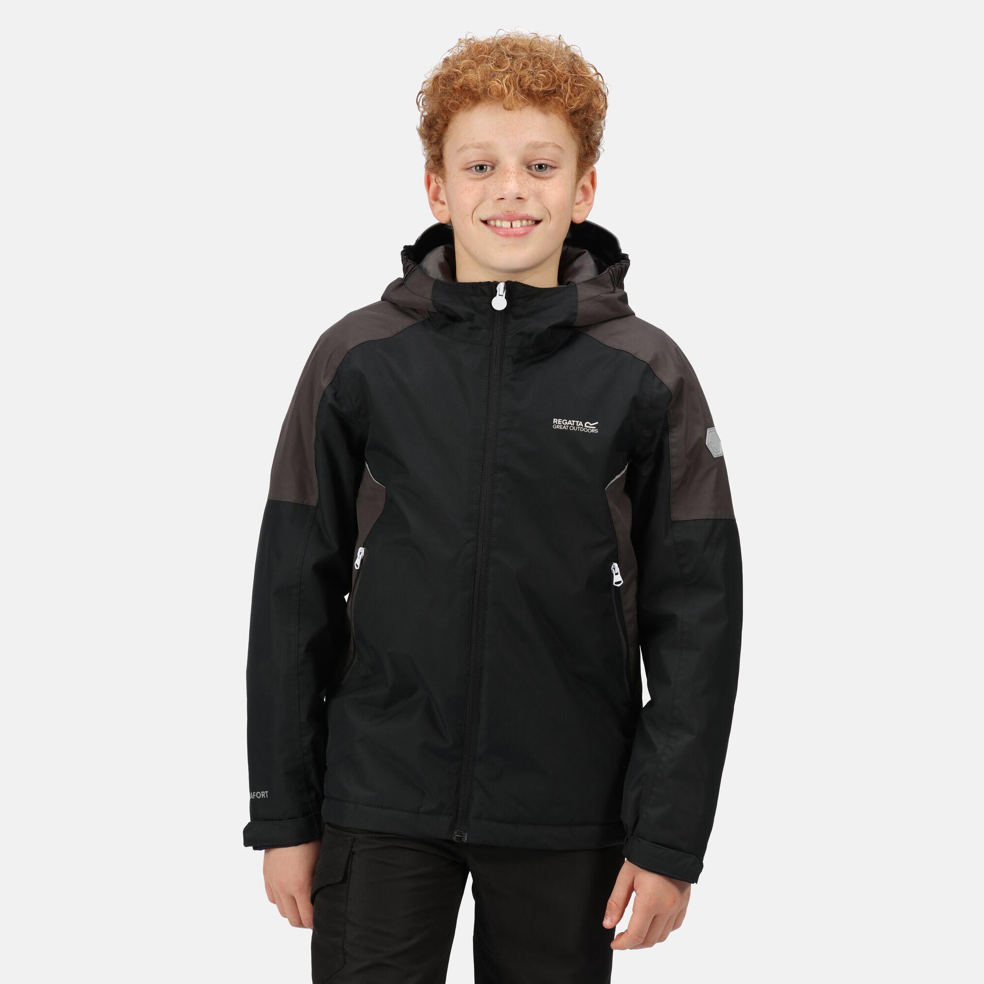 Childrens/Kids Hurdle IV Insulated Waterproof Jacket (Black/Ash) 3/4