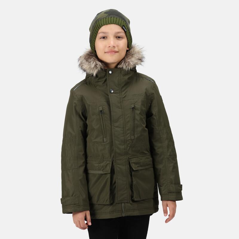 Parka Podrick Impermeable para Niños/Niñas Caqui Oscuro