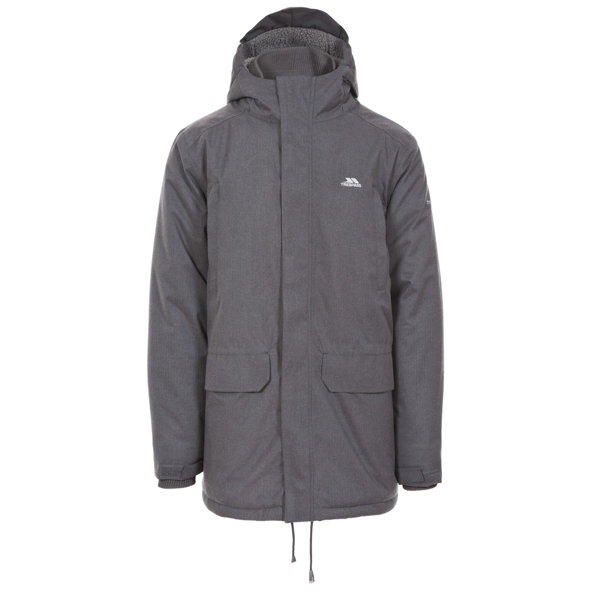 TRESPASS Mens Glover Waterproof Jacket (Dark Grey Marl)