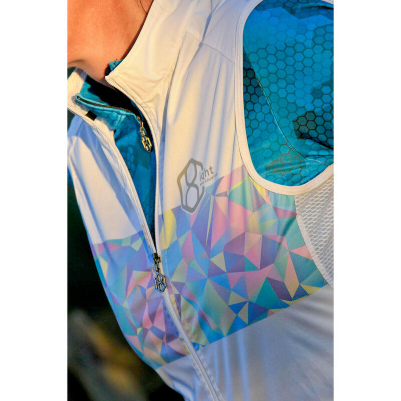 Windstopper de ciclismo sin mangas para mujer en blanco 8andCounting