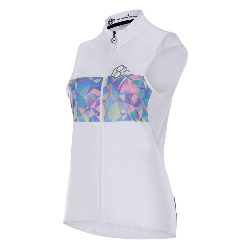 Windstopper de ciclismo sin mangas para mujer en blanco 8andCounting