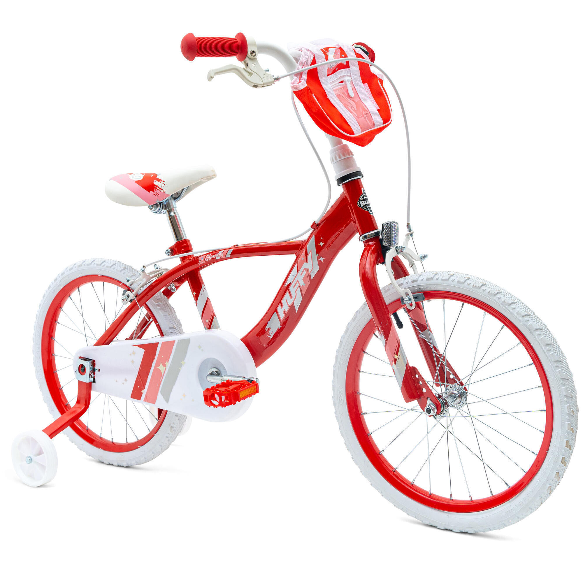 Huffy Glimmer 18" Girls Bike Red 5-7yrs Quick Connect + Stabilisers 1/7