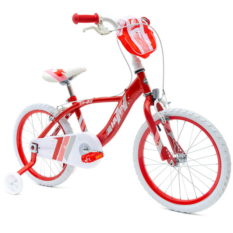 Huffy Glimmer 18" Girls Bike Red 5-7yrs Quick Connect + Stabilisers
