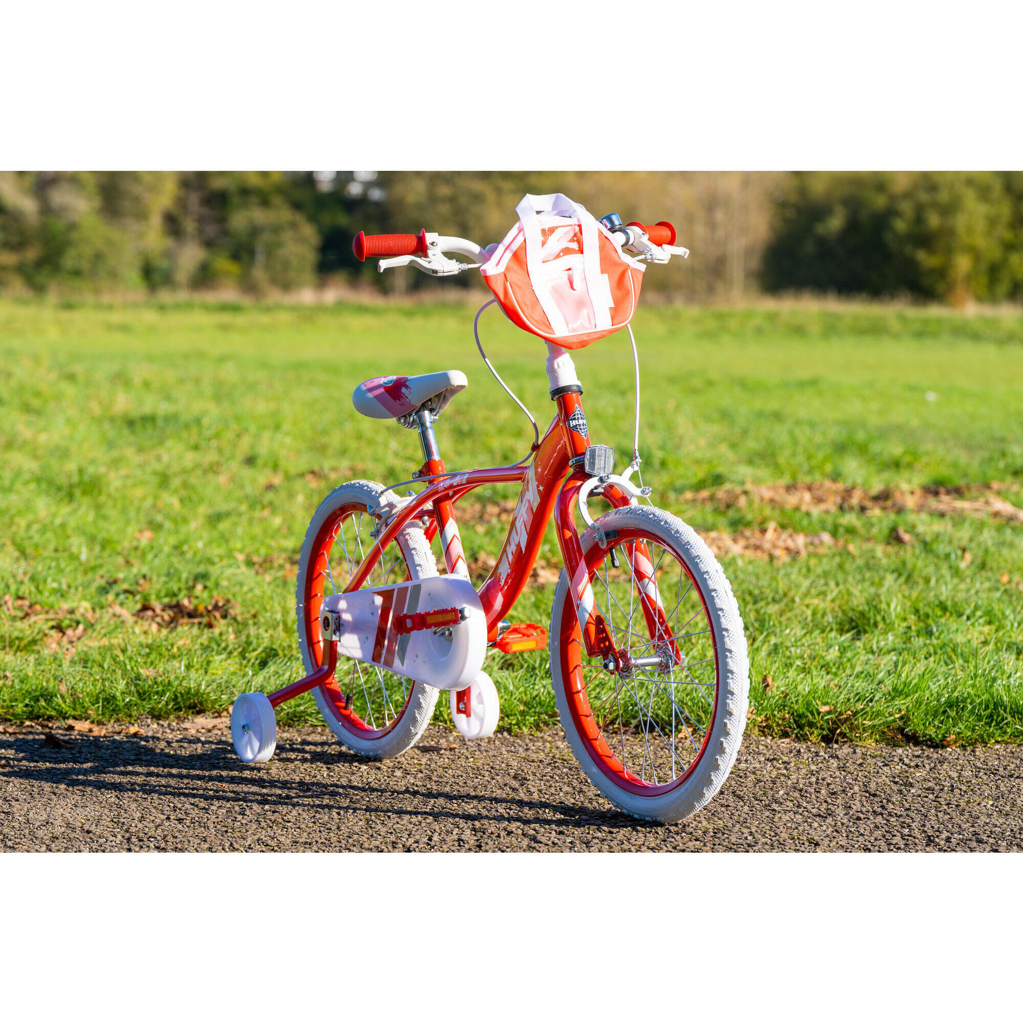 Huffy Glimmer 18" Girls Bike Red 5-7yrs Quick Connect + Stabilisers 4/7