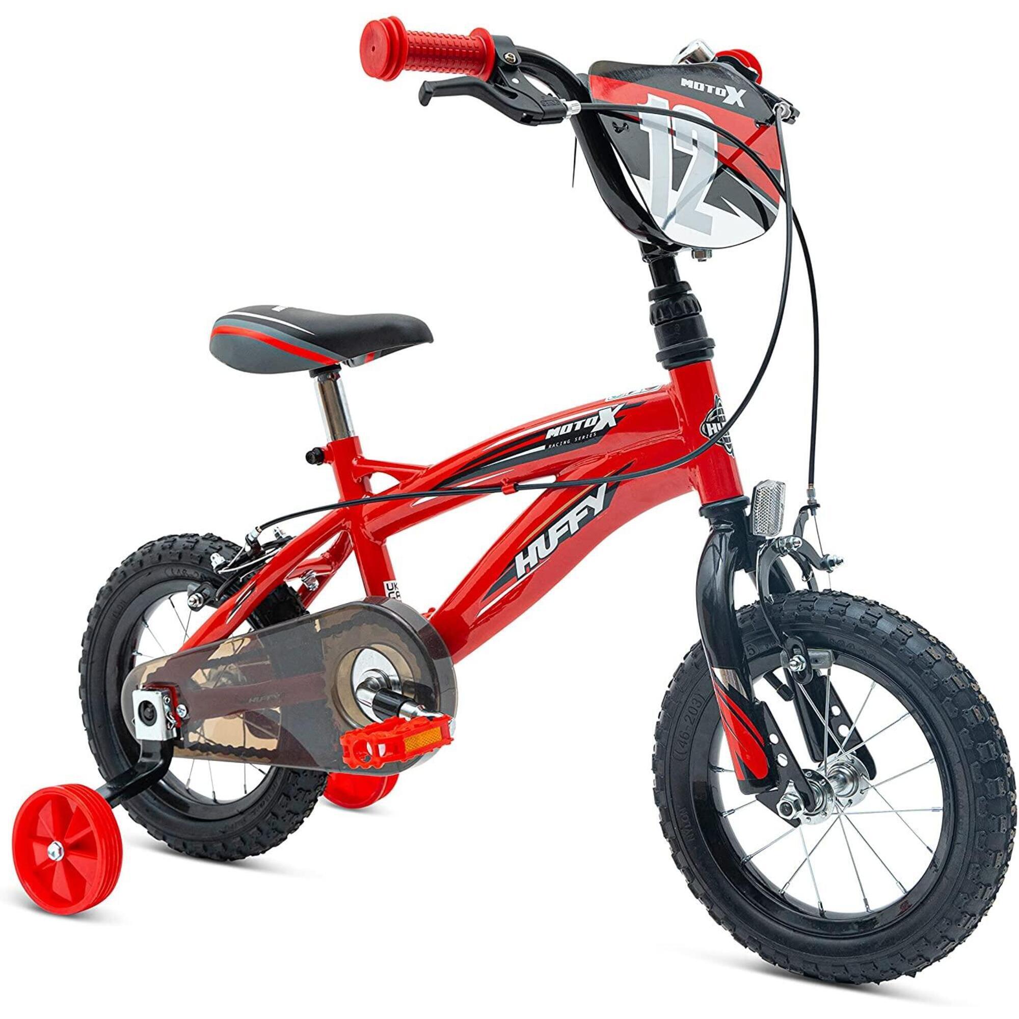 Huffy Moto X 12 Inch Boys BMX Style Bike Red 3-5 Years + Stabilisers 1/7