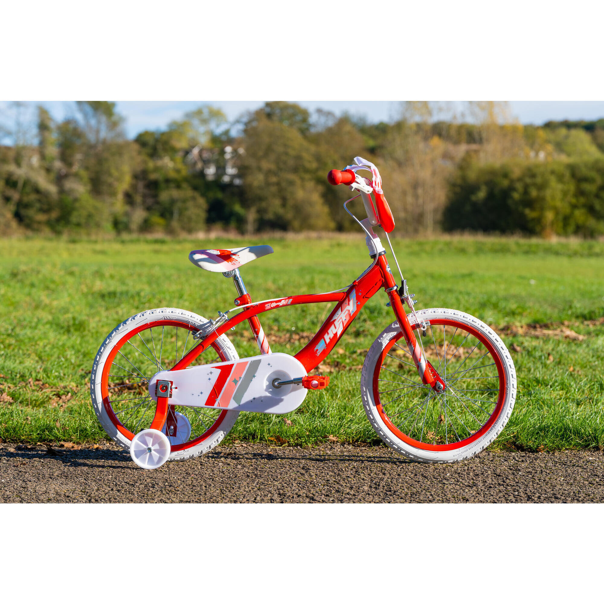 Huffy Glimmer 18" Girls Bike Red 5-7yrs Quick Connect + Stabilisers 5/7
