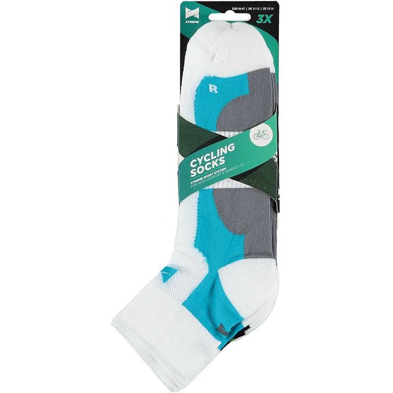 Calcetines ciclismo caño corto XTREME multi BLANCO 3-PACK