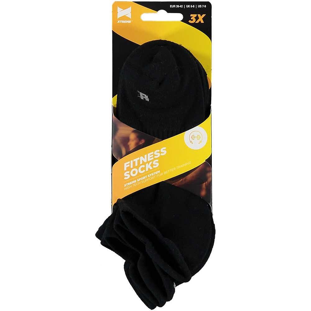 Xtreme Calcetines Deportivos para Fitness 3-pack Negro 5/6