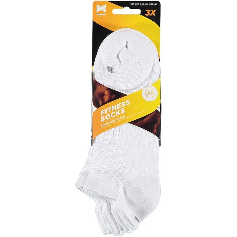 Xtreme Chaussettes de fitness 3 paires Blanc