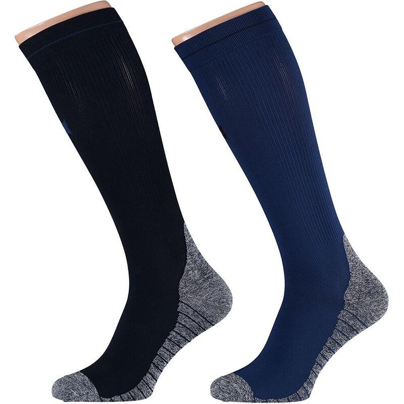 Xtreme Chaussettes de compression de course à pied 2 paires Multicolore Blue
