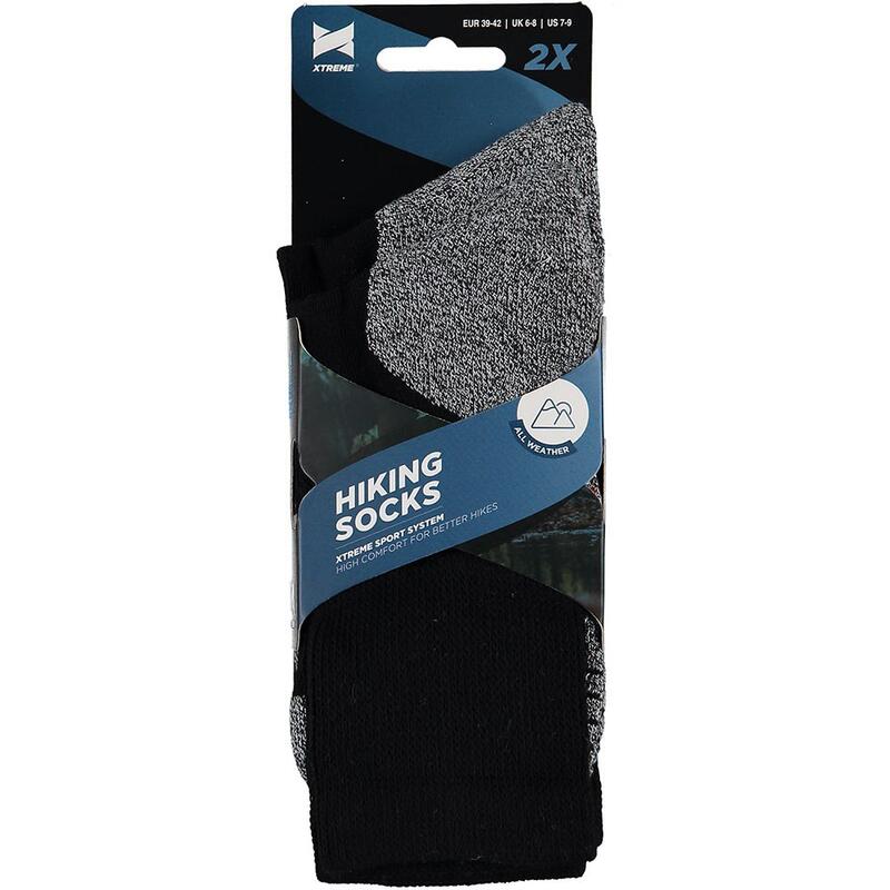 Xtreme Chaussettes de randonnée 2 paires Multicolore Noir