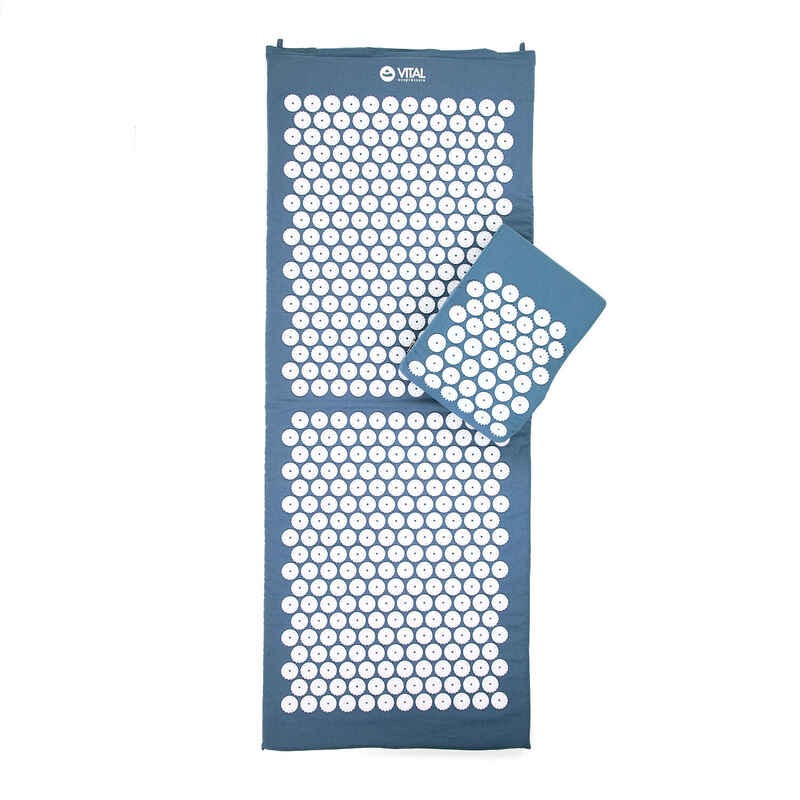 Vital Akupressur-SET XL blau: Akupressur-Matte mit Kissen und Tasche