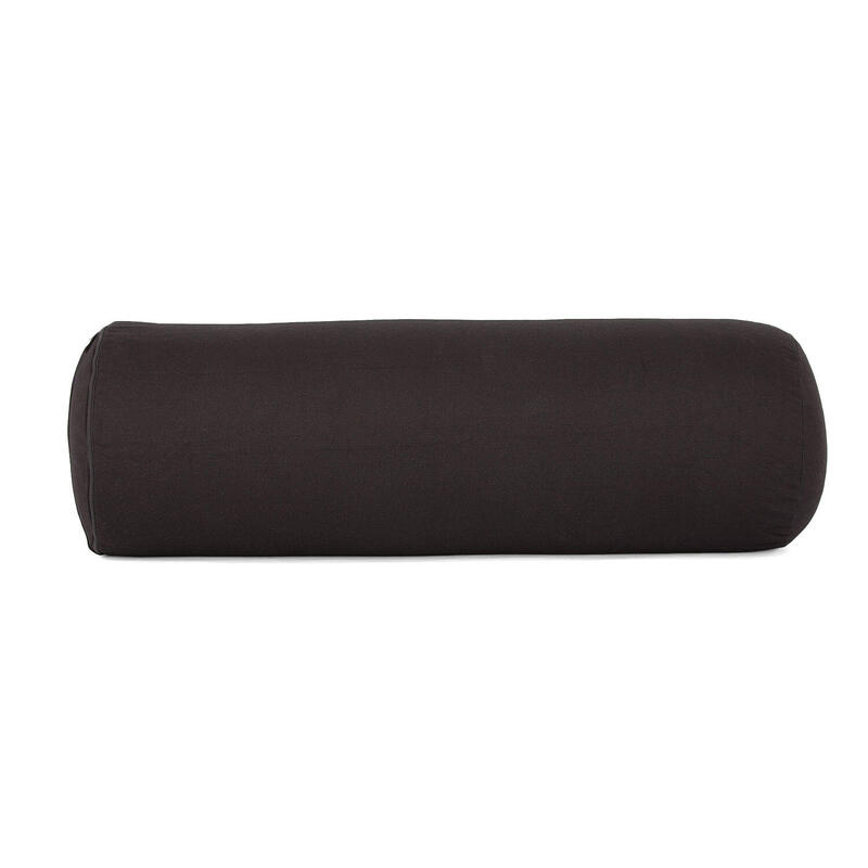 Yoga-Bolster (rund) BASIC schwarz, Dinkelhülsen