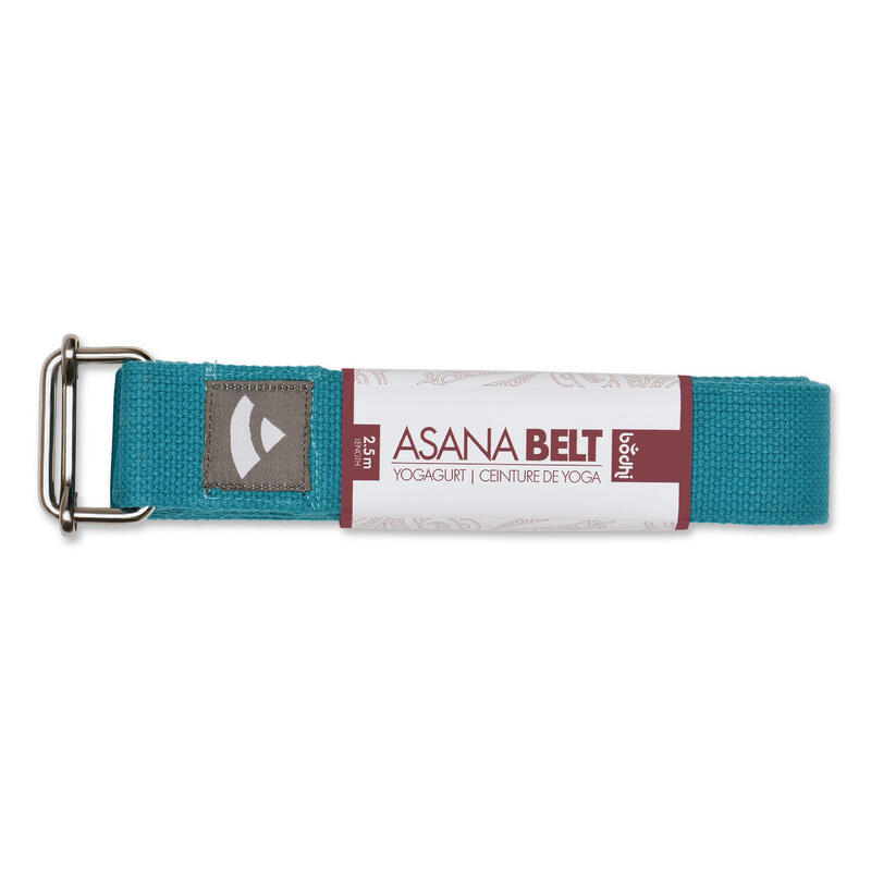 Yogagurt Asana Belt, Schiebeschnalle Baumwolle petrol