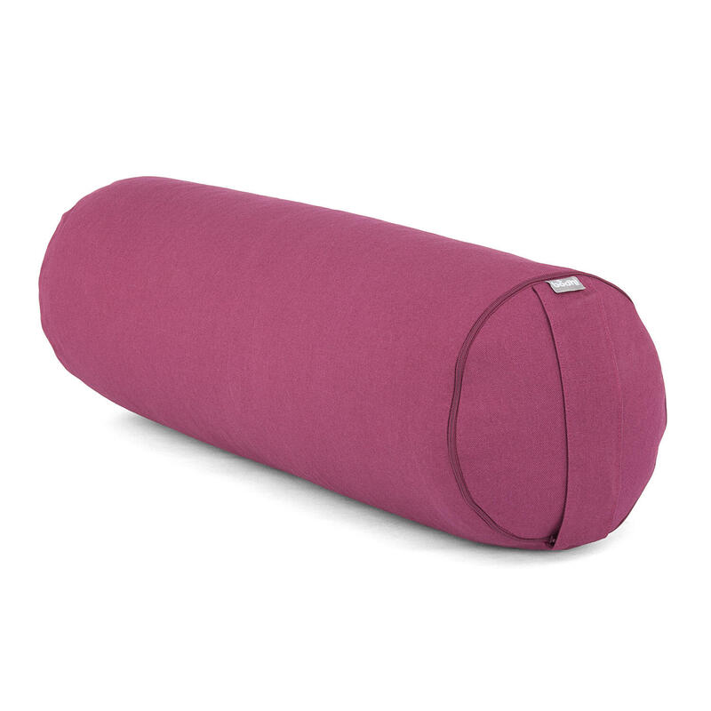 Yoga-Bolster (rund) BASIC aubergine, Dinkelhülsen