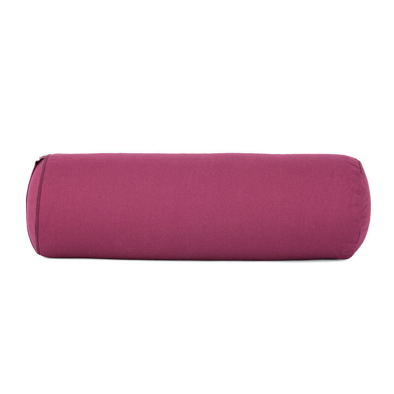 Yoga-Bolster (rund) BASIC aubergine, Dinkelhülsen