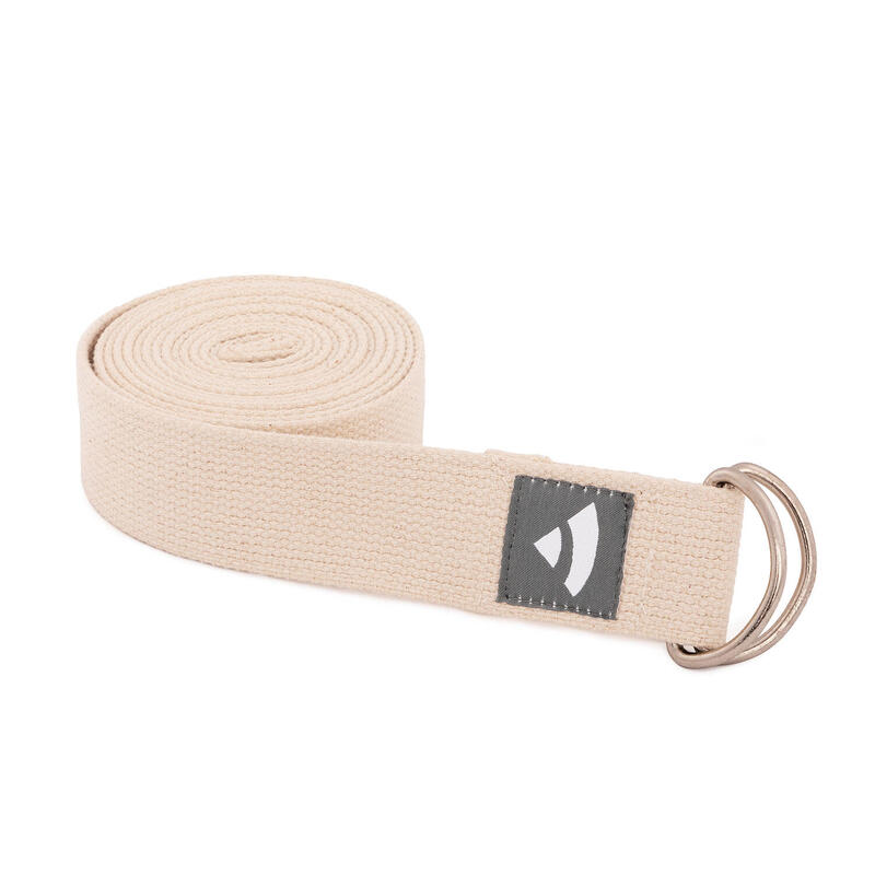 Yogagurt Asana Belt, Metallringe Baumwolle natur