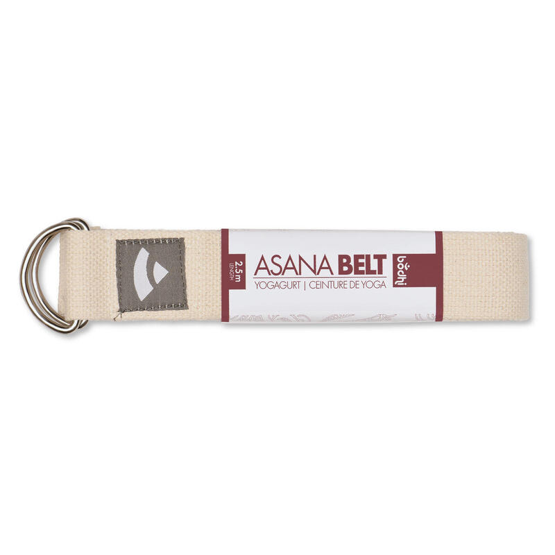 Yogagurt Asana Belt, Metallringe Baumwolle natur