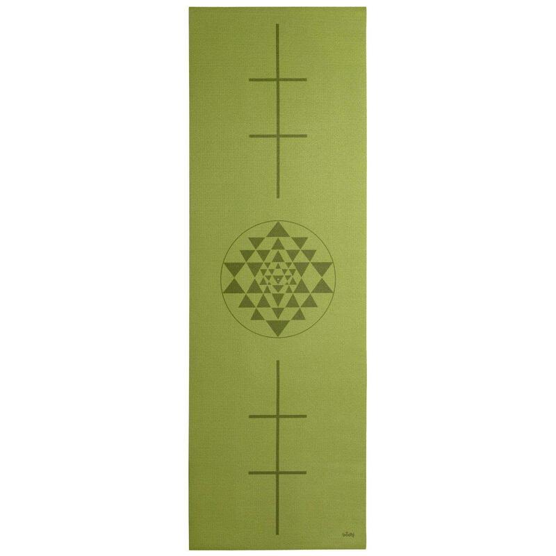 Yogamatte LEELA Collection OLIVE, Yantra/Alignment olive, PVC