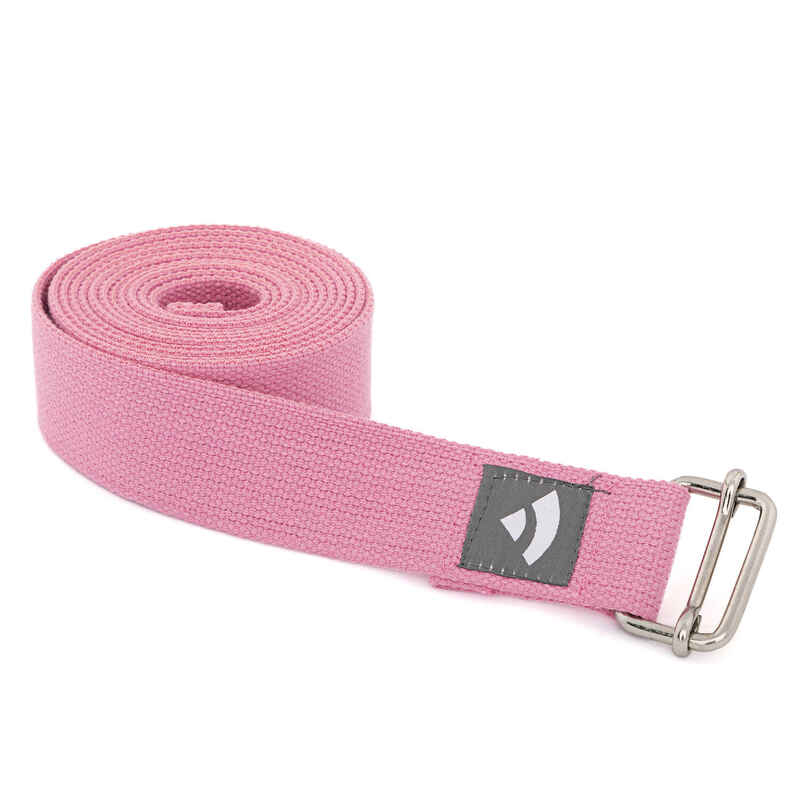 Yogagurt Asana Belt, Schiebeschnalle Baumwolle pink