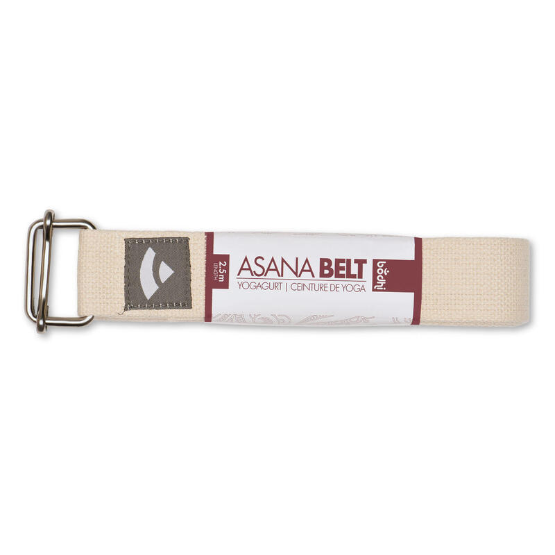 Yogagurt Asana Belt, Schiebeschnalle Baumwolle natur