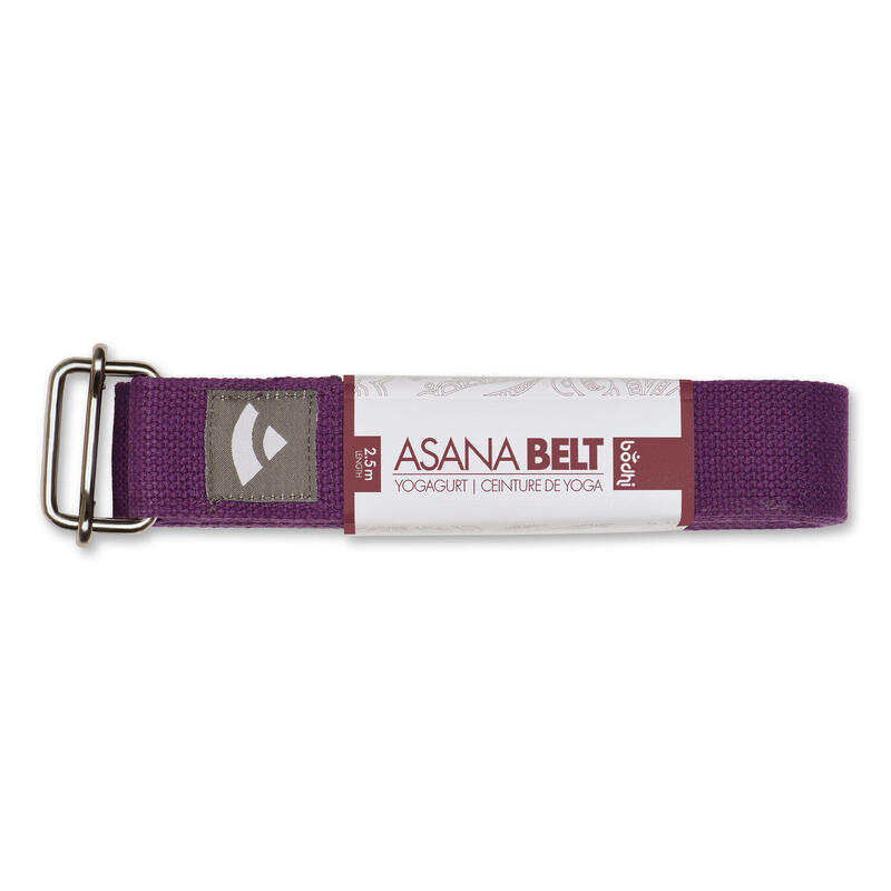 Yogagurt Asana Belt, Schiebeschnalle Baumwolle lila