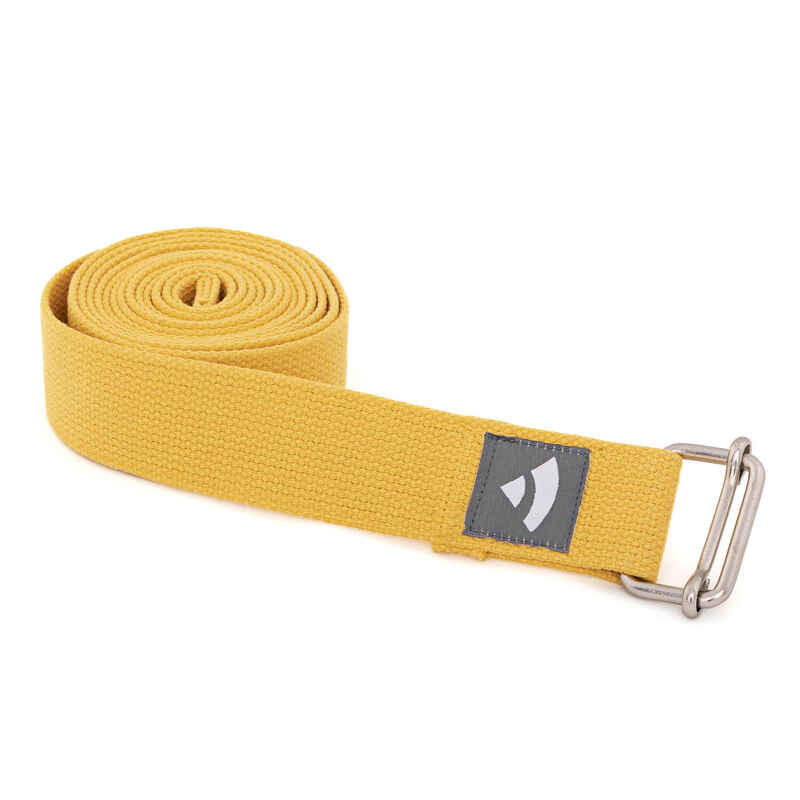 Yogagurt Asana Belt, Schiebeschnalle Baumwolle safran