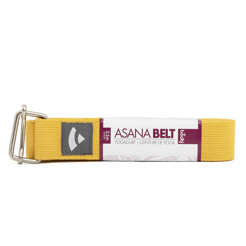 Yogagurt Asana Belt, Schiebeschnalle Baumwolle safran
