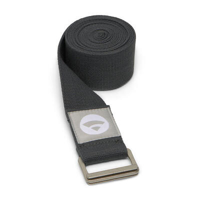 PADMA XL Yogagurt Baumwolle mit Schiebeschnalle Edelstahl matt. anthrazit