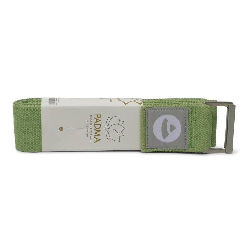 PADMA Yogagurt Baumwolle mit Schiebeschnalle Edelstahl matt, Tarragon Green