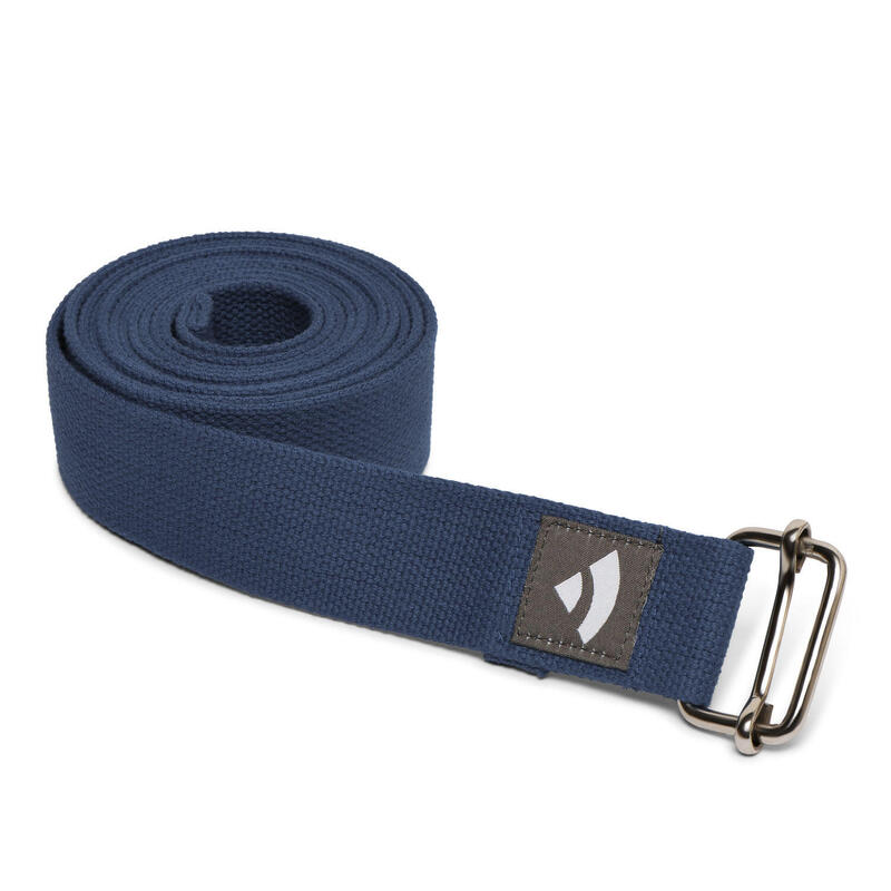 Yogagurt Asana Belt, Schiebeschnalle Baumwolle dunkelblau