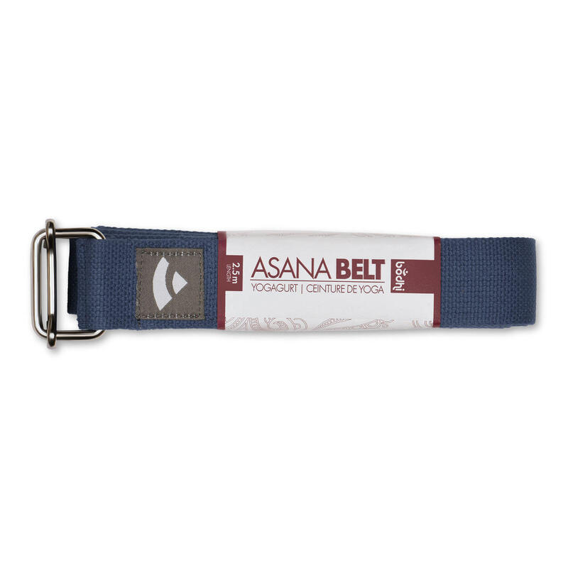 Yogagurt Asana Belt, Schiebeschnalle Baumwolle dunkelblau