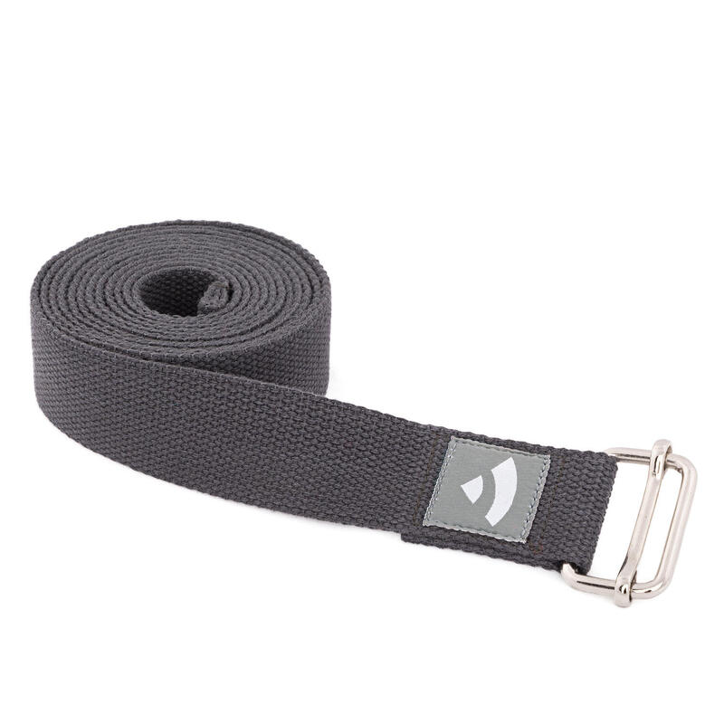 Yogagurt Asana Belt, Schiebeschnalle Baumwolle anthrazit