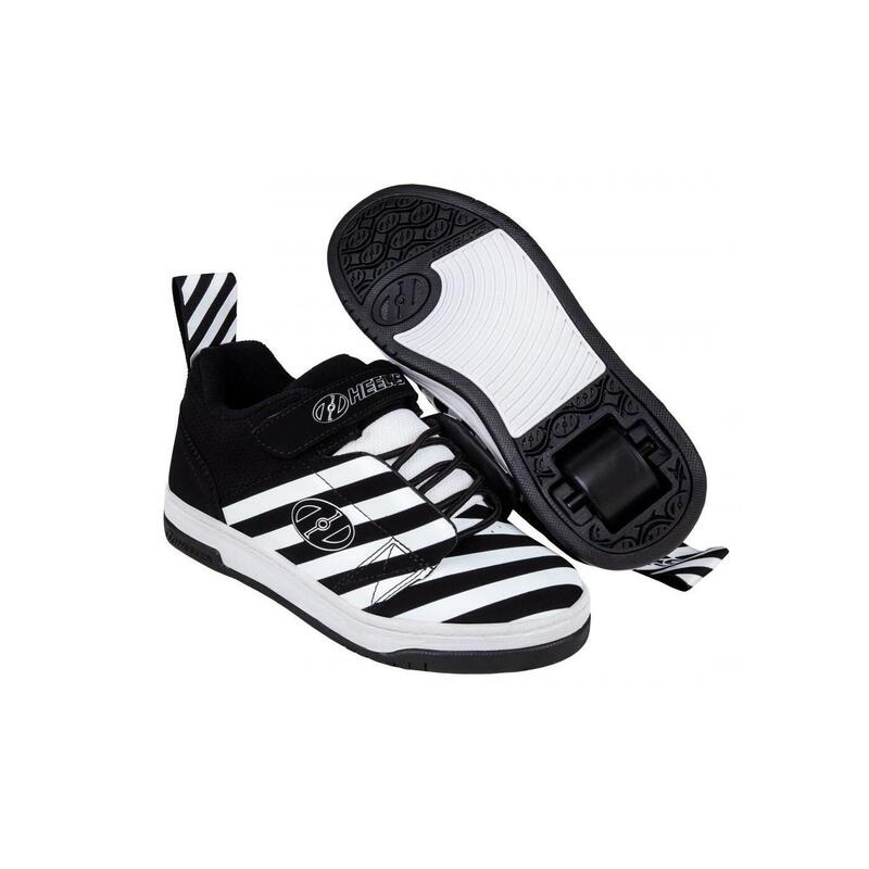 Rift Black/White/Stripe Kids Heely Shoe
