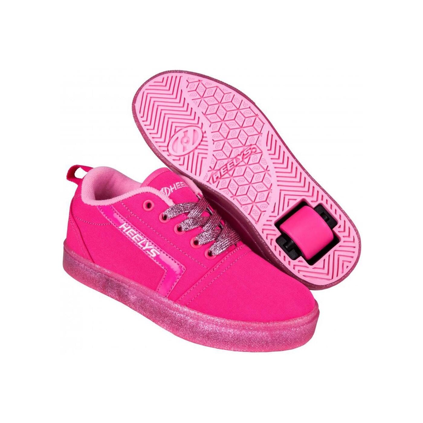 HEELYS GR8 Pro Hot Pink/Light Pink/Glitter Kids Heely Shoe