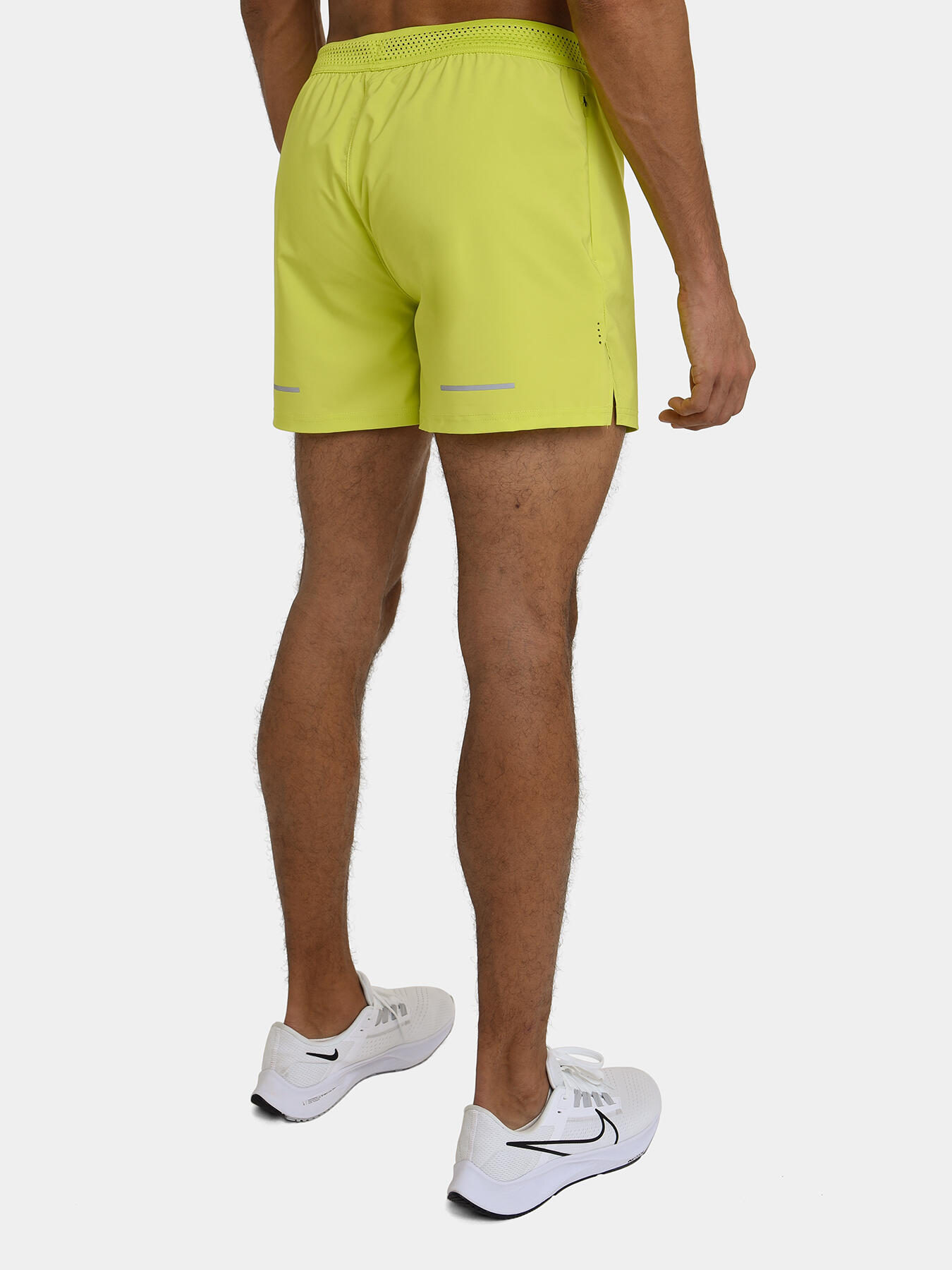 Men's Flyweight Running Shorts with Zipped Pockets - Lime Punch 2/5