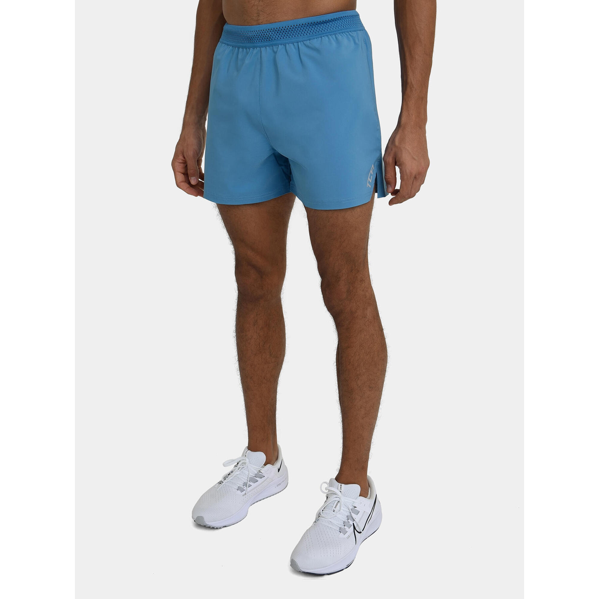 Men's Flyweight Running Shorts with Zipped Pockets - Powder Blue 1/5