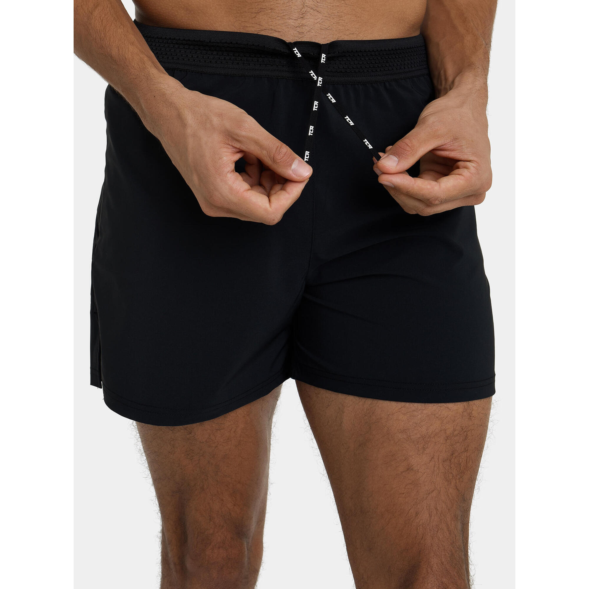 Men's Flyweight Running Shorts with Zipped Pockets - Black Stealth 4/5