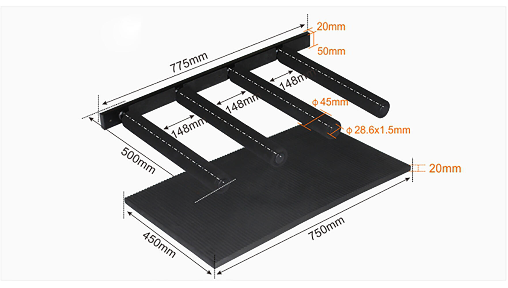 Verticale opslag voor 3 surfplanken of paddleboards 3/5
