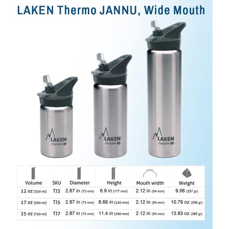 Botella térmica de acero inoxidable 0,35 L, 0,50 L, 0,75 L, 1 L Jannu