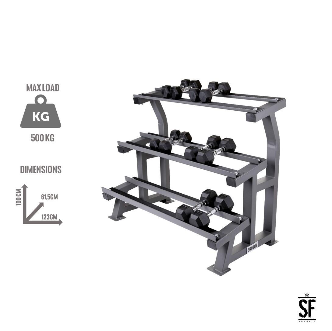 Suprfit Trautwin súlyzótartó állvány - szürke 4/5