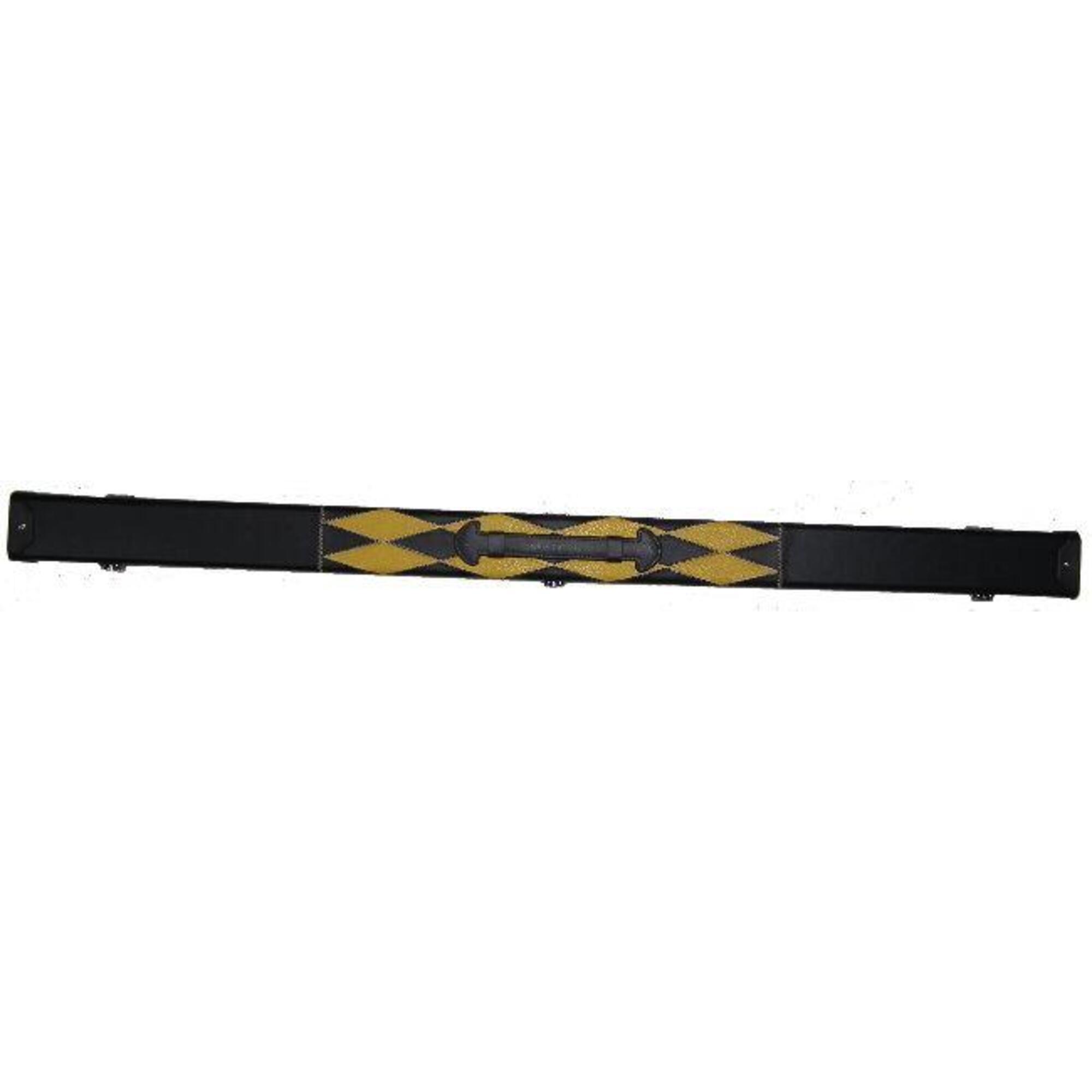 BRITANNIA CUES BRITANNIA LEATHERETTE BLACK & YELLOW DIAMOND 3/4 SNOOKER/POOL CASE