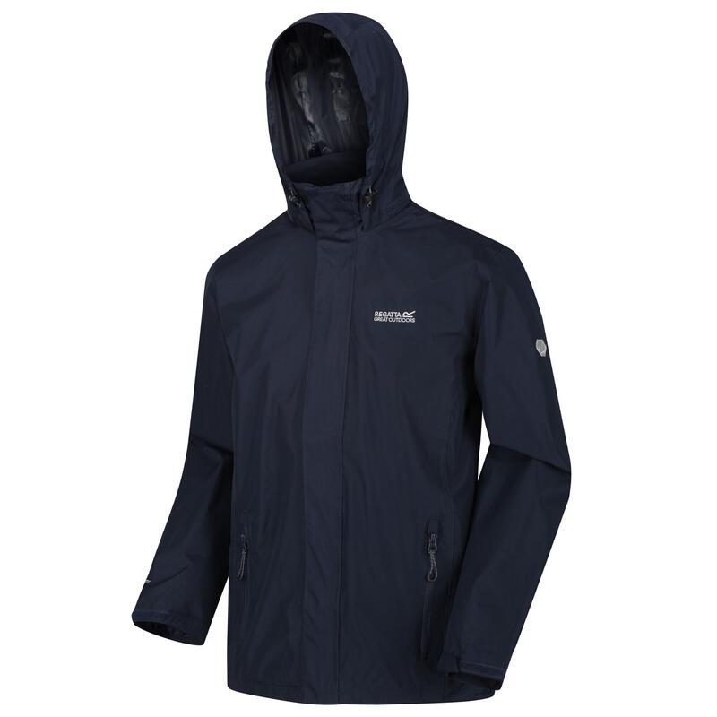 Matt Homme Randonnée Veste imperméable - Bleu marine / orange