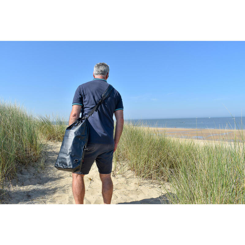 Wasserdichter 25-Liter-Rucksack grau 100% wasserdicht