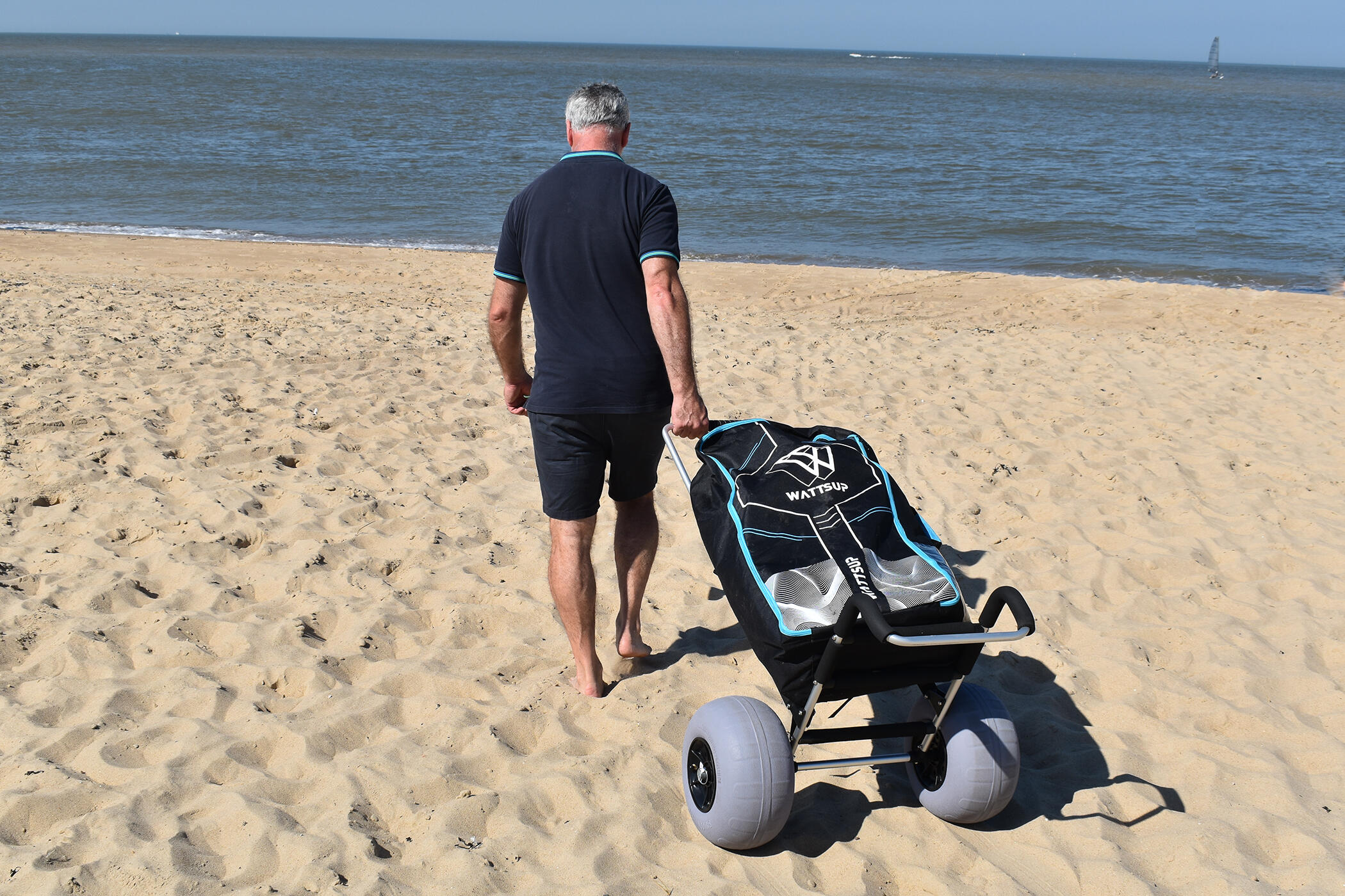 Aluminium trolley for paddle - balloon wheels ideal for sand 2/5