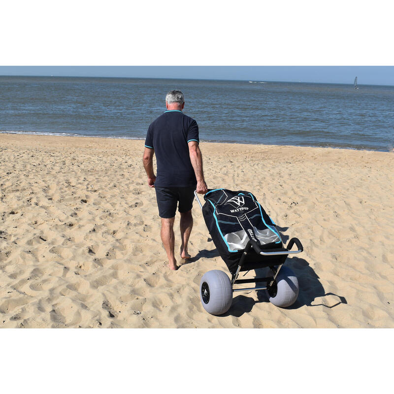 Carrinho de Trasnporte alumínio SUP - roda de balão ideal para areia